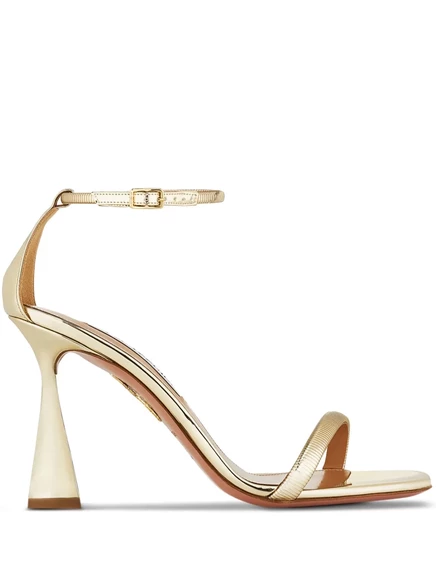 Женские босоножки Aquazzura Hot, каблук 95 мм, золотые