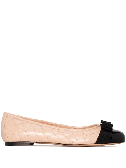 Женские балетки Ferragamo стёганые, нейтральные