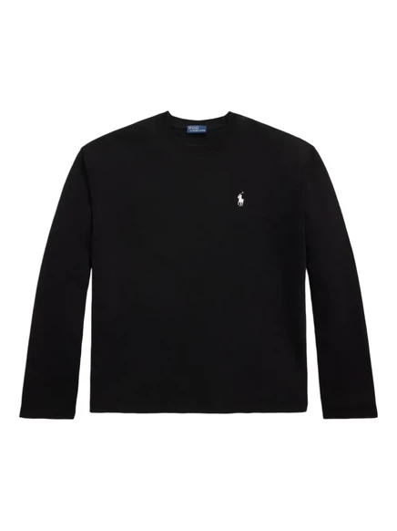 Женская футболка Polo Ralph Lauren лонгслив хлопок, черная