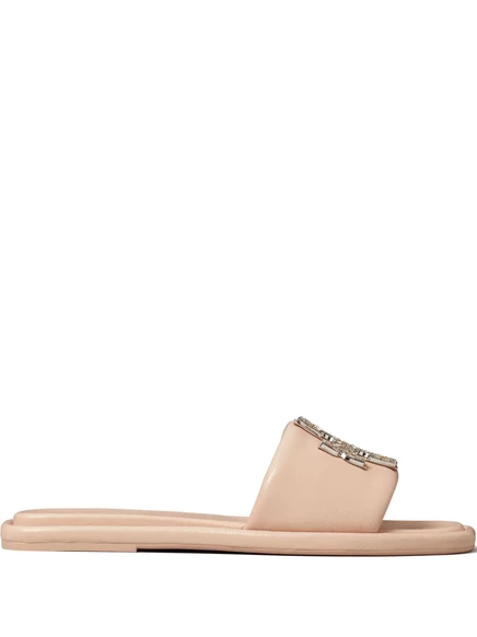 Женские шлёпанцы Tory Burch Double T Deco, розовые