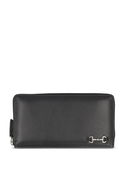 Кошелек Gucci на молнии из кожи, черный