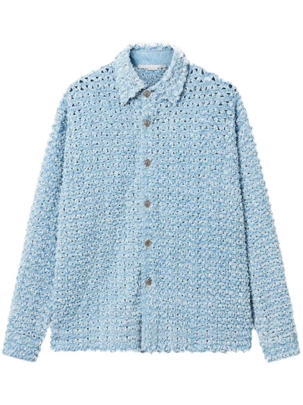 Женская рубашка Stella McCartney из денима букле, синяя