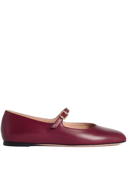 Женские балетки Bally из кожи с пряжкой, красные