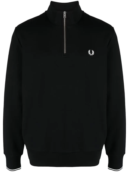 Джемпер на молнии с вышитым логотипом Fred Perry black