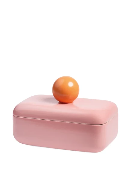 Керамическая банка &k Amsterdam Orb с крышкой 23×17 см, розовая