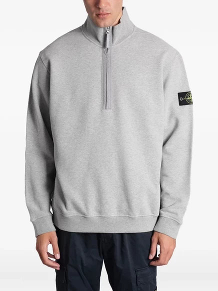 Мужской свитшот Stone Island на молнии, серый