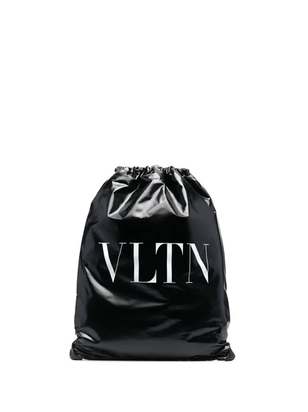 Мужской лакированный рюкзак Valentino Garavani VLTN, черный