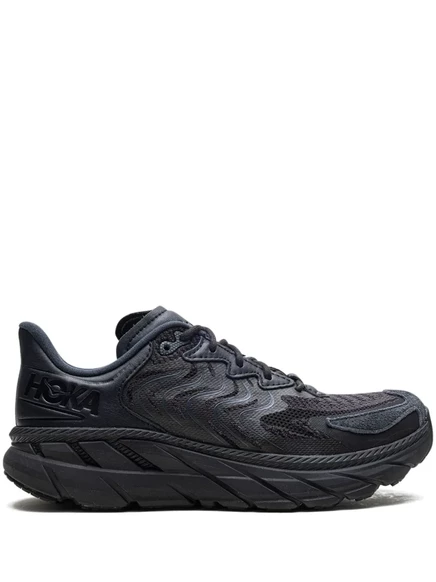 Унисекс кроссовки Hoka Clifton LS замша и кожа, черные