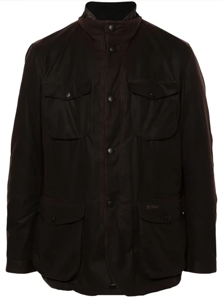 Мужская вощёная хлопковая куртка Barbour Ogston, коричневая