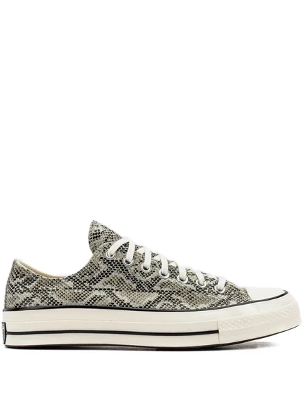 Кеды Converse Chuck 70 низкие под змеиный принт, бежевые