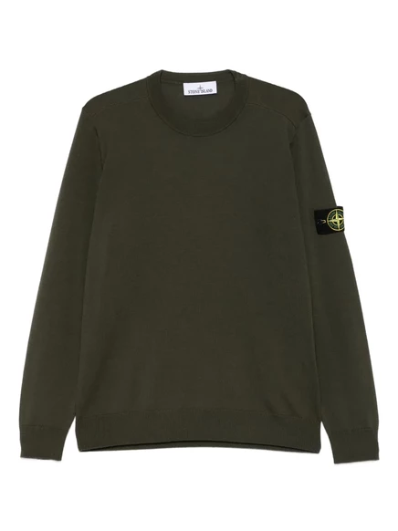 Мужской джемпер Stone Island с нашивкой логотипа, хаки