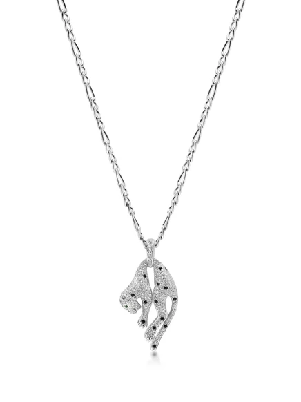 Женское ожерелье-подвеска Nialaya Jewelry Panther, серебристое