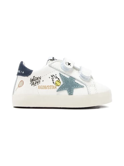Детские кроссовки Golden Goose Kids Super Star на липучке, белые