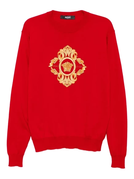 Вышитый Versace архитектурный топ в стиле барокко red
