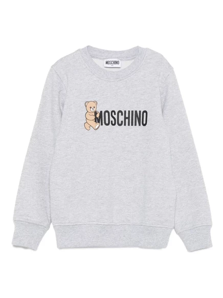 Детская толстовка MOSCHINO с принтом медвежонка, серая