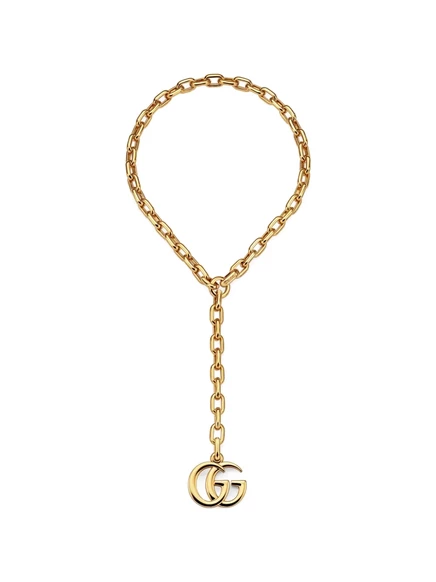 Женская цепочка Gucci с подвеской GG, золотистая