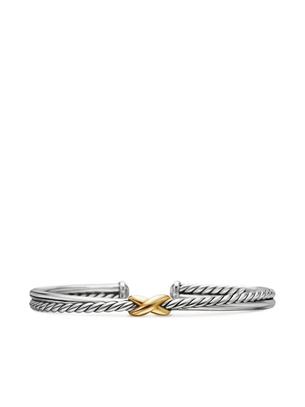 Женский браслет David Yurman Petite X 5,2 мм, золото/серебро