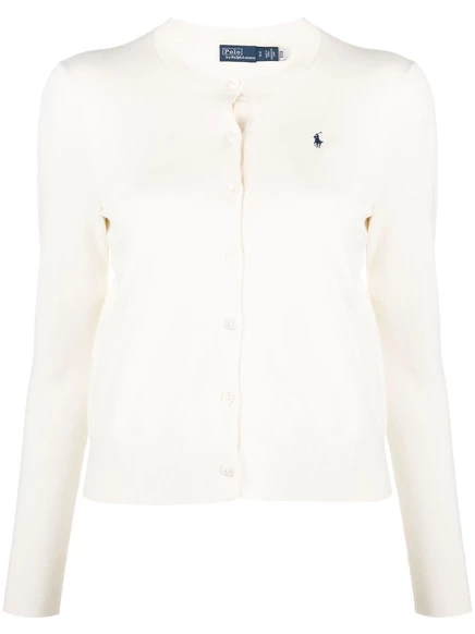 Женский кардиган Polo Ralph Lauren с вышивкой, кремово-белый