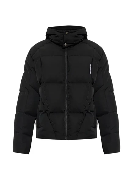 Мужская утепленная куртка Off-White с капюшоном, черная