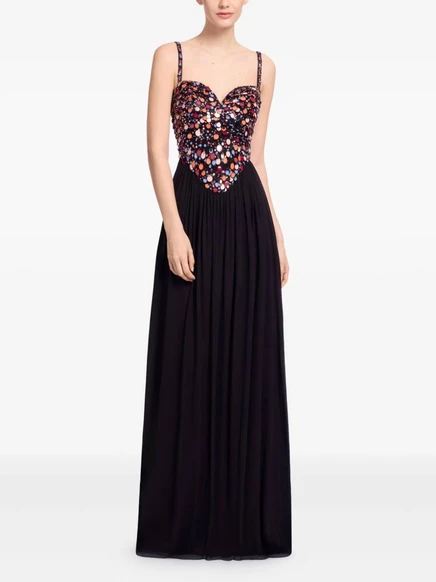 Макси-платье Elie Saab, украшенное блестками black