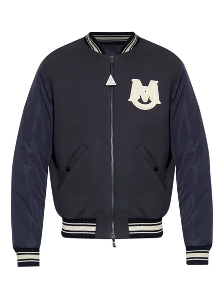 Мужская бомбер-куртка Moncler в полоску, синяя