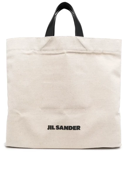 Сумка-тоут Jil Sander льняная с логотипом