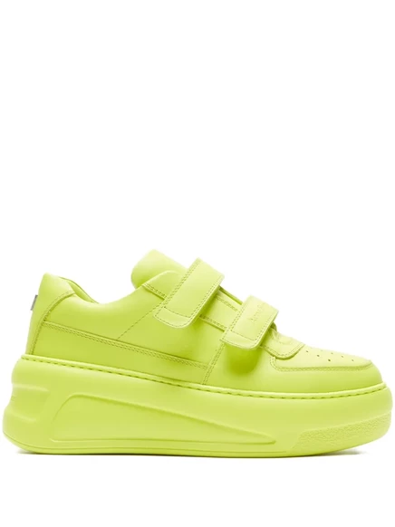 Кроссовки Acne Studios Touch-Strap платформенные, лаймовые