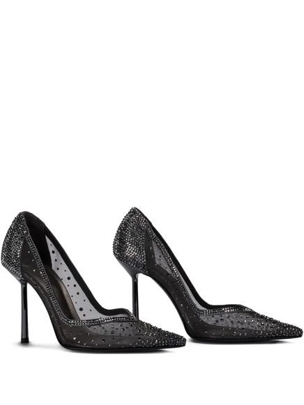 Сетчатые туфли-лодочки Le Silla 100 мм Nicole, украшенные кристаллами grey