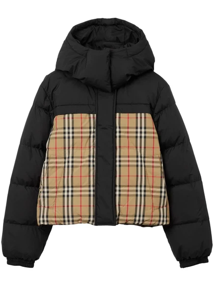Женский пуховик Burberry Haymarket, черный