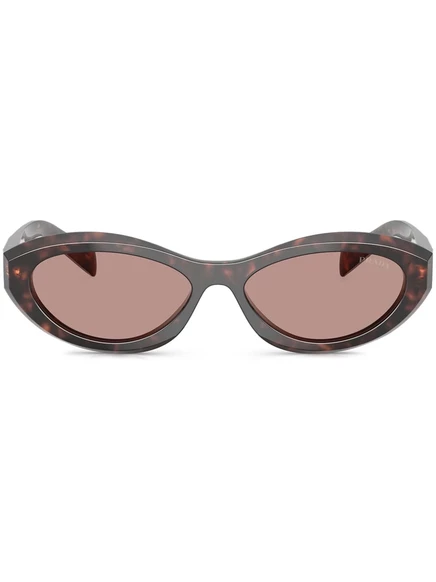 Овальные солнцезащитные очки Prada Eyewear с эффектом черепахового панциря brown
