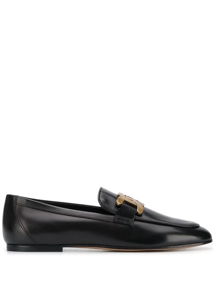 Женские лоферы Tod's из телячьей кожи с цепочкой, черные