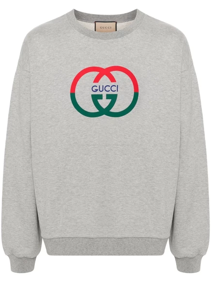 Хлопчатобумажная толстовка с принтом от Gucci grey