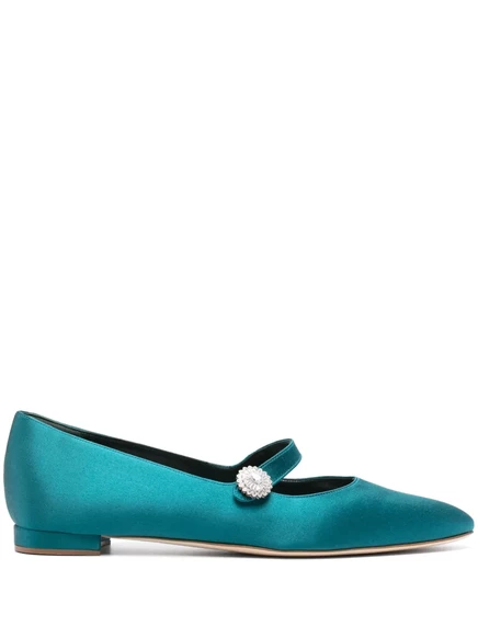 Атласные балетки Manolo Blahnik blue