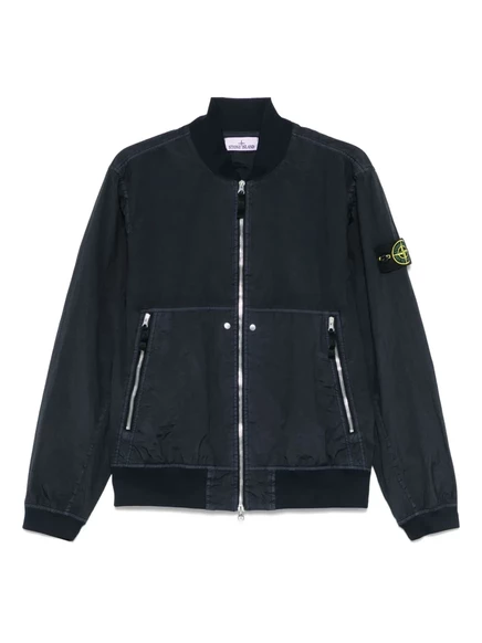 Куртка-бомбер с компасом и значком Stone Island blue