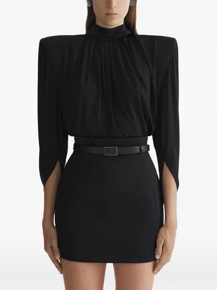 Женский топ Mugler с высокой горловиной, черный