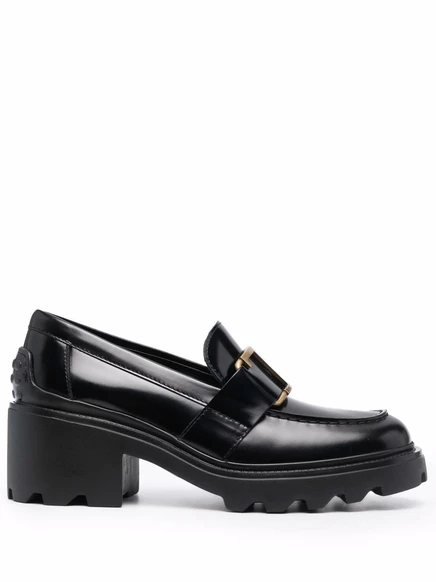 Женские лоферы Tod's 60 мм с логотипом, черные