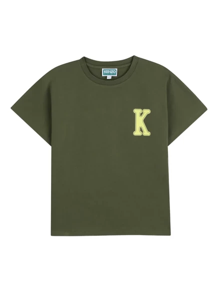 Футболка для мальчиков Kenzo Kids с принтом, зеленая