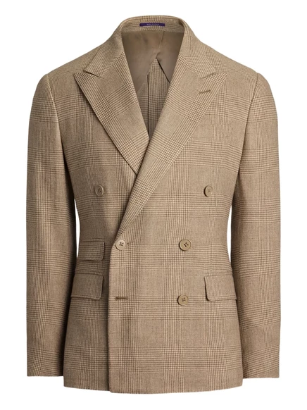 Двубортный костюм Ralph Lauren Purple Label, бежевый