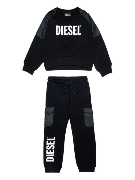 Комплект спортивного костюма-карго с логотипом Diesel Kids black