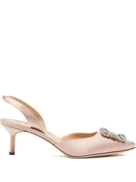 Туфли-лодочки Manolo Blahnik с пряжкой Hangisli 70 мм neutrals