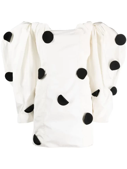 Женское платье Jacquemus La Robe Taffetas, белое в горох