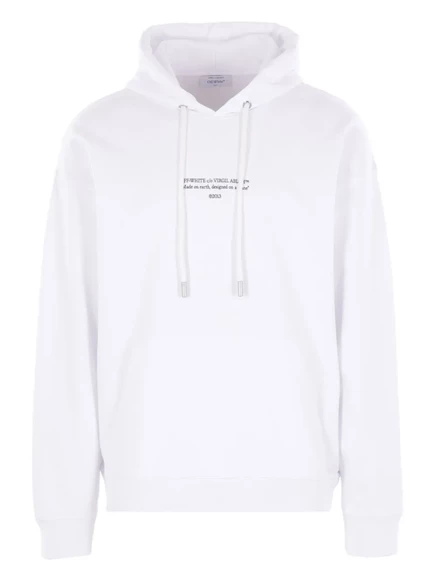 Мужское худи Off-White с логотипом и карманом-кенгуру, белое