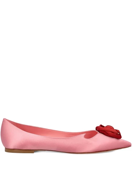 Туфли-лодочки с острым носком, украшенные розами Roger Vivier pink