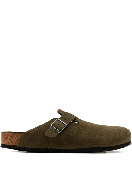 Мужские сабо Birkenstock Boston замшевые, оливковые