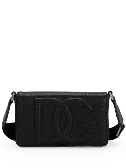 Мужская мини‑сумка через плечо Dolce & Gabbana из оленьей кожи, черная