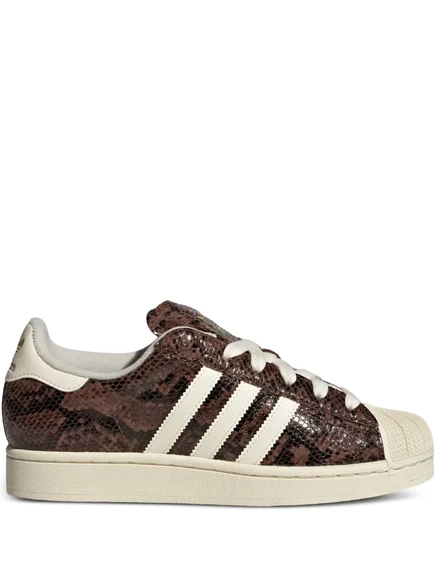 кроссовки adidas из змеиной кожи в полоску brown