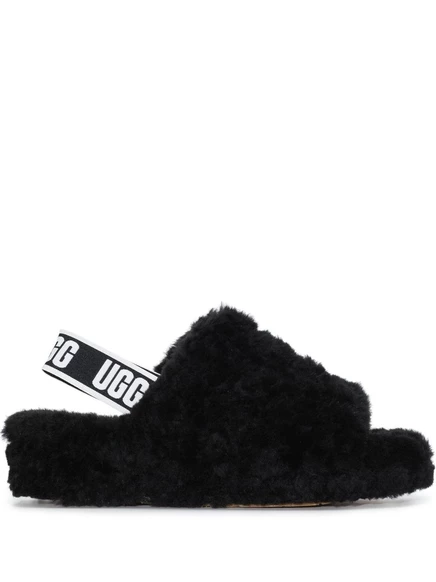 Женские шлепанцы Ugg Fluff Yeah на платформе, черные