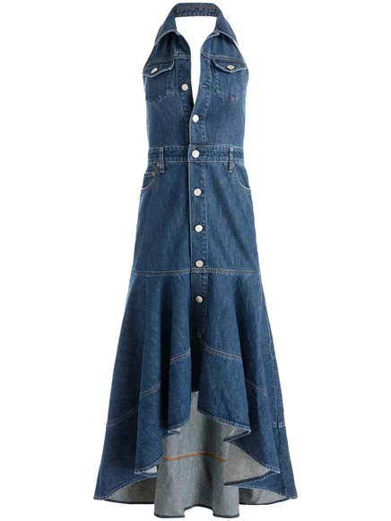 Женское платье Alice & Olivia Juana миди, синее