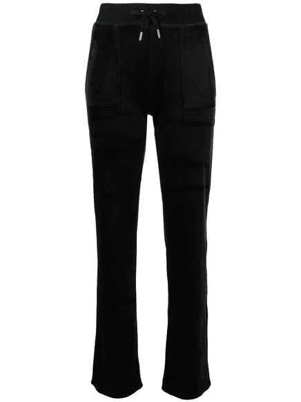 Спортивные велюровые брюки Juicy Couture Del Ray с накладными карманами black