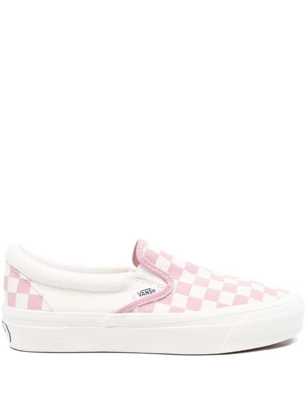 Унисекс слипоны Vans Classic Slip-On в клетку, розовые